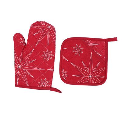 Christmas Microwave Oven Gloves Hook Design Easy Accept Thick Cloth Anti-Hot Insulation Pad Kitchen Baking Tool