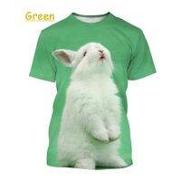 Triple animal rabbit fun standard 3D printed T-shape Unisex short sleeve round short fashion T-shirt