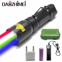 LED Torch with Red Green White Blue Light, 4 Colors in 1 Multiple Color Flashlight Road Signal Torch for Astronomy Night Vision,