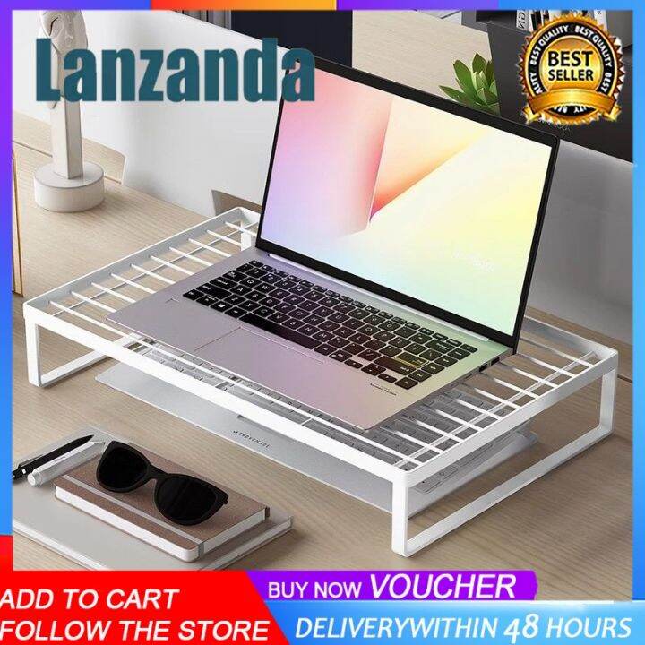 monitor stand, monitor riser with airflow vents, desk laptop stand