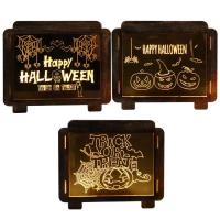 Halloween Table Sign Table Toppers Decor Horror Atmosphere Battery Powered Party Scene Props for Haunted House Bar Party Halloween Table Decorations Table Toppers decent