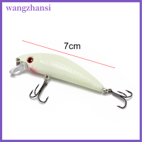 Wangzhansi เหยื่อล่อปลา3d Minnow กลางคืนกล่องใส่เหยื่อและเบ็ดตกปลาข้อเหวี่ยงแบบแบสเหยื่อตกปลาเหวี่ยงอุปกรณ์พลาสติก