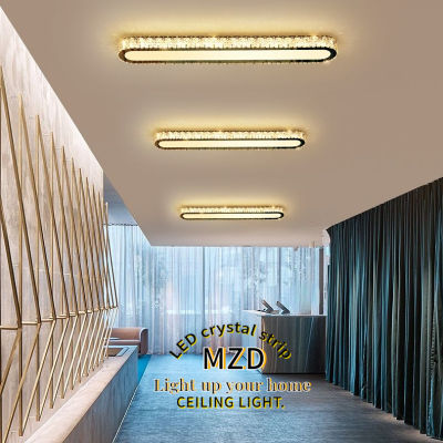 MZD【หลอดไฟ3สี】ไฟทางเดิน LED แบบเรียบง่ายและทันสมัยไฟระเบียงไฟติดเพดานคริสตัลรูปแถบโคมไฟตั้งโต๊ะดวงอาทิตย์สุดสร้างสรรค์