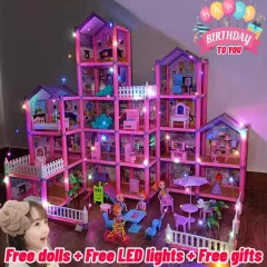 Children's Game House Princess Dream Castle Villa Toy Girl Doll House  Assembly Building House Toy Diy Halloween Christmas Gift Set - Temu  Philippines