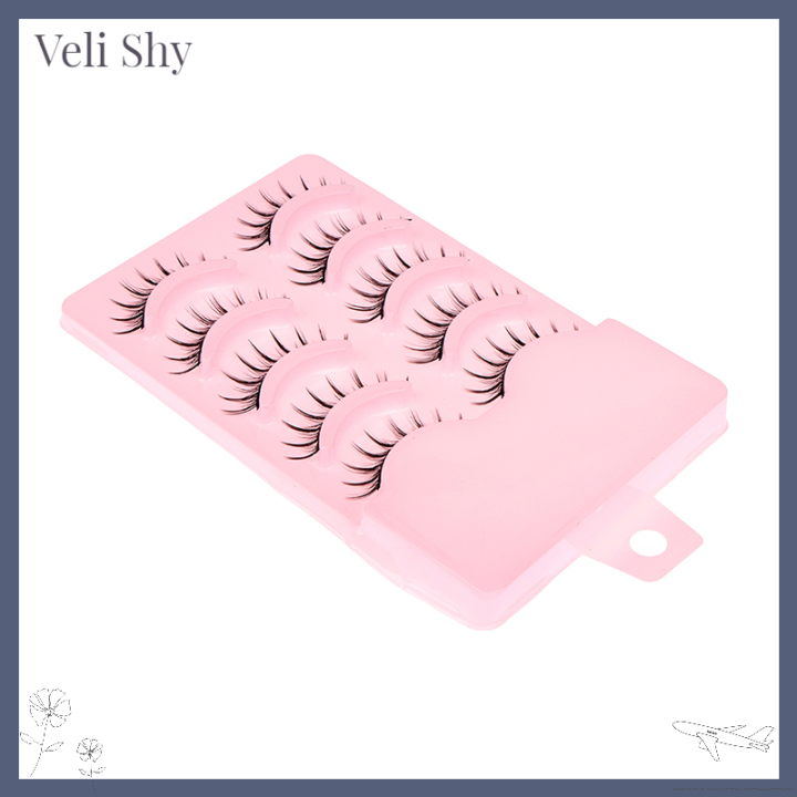 veli-shy-อุปกรณ์ขนตาปลอมแบบยาวแต่งที่ต่อขนตาแต่งตาหนาไขว้อย่างเป็นธรรมชาติ5คู่