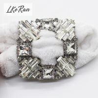 Baru 45MM 2Pcs Alloy Aksesoris Rambut Gesper Square Diamond Berlian Imitasi Buatan Tangan Gesper Pakaian DIY Dekorasi Aksesoris