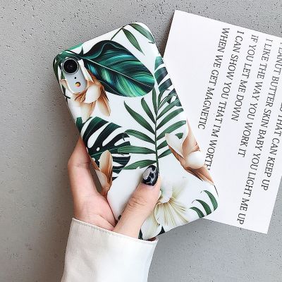 Hot Art Flowers Banana Leaf Phone Case For iPhone 14 11 12 13 Pro Max XR X XS Max 7 8 Plus Soft IMD Phone Back Cover Cases