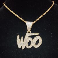 Men Women Hip Hp Letter Pendant Necklace With 13Mm Cuban Chain Hiphop Iced Out Bling Pendants Necklaces Fashion Charm Jewelry