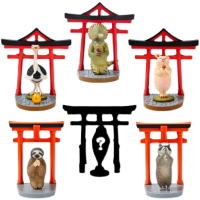 Yendar-Caja Ciega De Vida Animal Gashapon Pray Blessing,Modelo De Santuario Akkuma Torii,Regalos De Decoración De Mesa En Miniatura