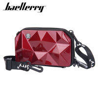 Baellerry รุ่นใหม่ 7 กระเป๋าเครื่องสำอางผู้หญิงนิ้วมินิเคสแข็งรูปสี่เหลี่ยมขนมเปียกปูนสะพายไหล่สะพายข้าง PC กระเป๋าเก็บของล้างหน้าบ้วนปาก