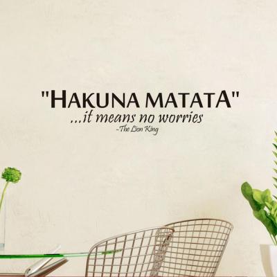 The Lion King saying: Hakuna Matata No Worry quote wall decals decorative home declas removable vinyl wall art stickers