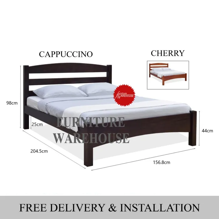 Queen Size Wooden Bed Frame Solid, Queen Size Wood Bed Frame White