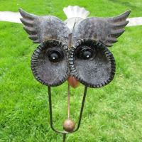 โลหะนกฮูก Wind Spinner 3D กลางแจ้งนกฮูกโลหะ Windmill Yard Wind Catchers Yard Patio Garden Decoration