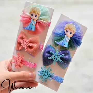 Disney Frozen Elsa Princess Hair Accessories Hairpin Cute Bow