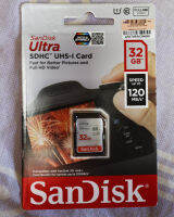 SanDisk Ultra 32GB SDHC 120MB/s UHS-I SD Card NEW IN BOX 32GB SAN DISK เมมโมรีี่การ์ด (32GB) รุ่น  Ultra Original Waterproof, X-Ray, and Shock-Proof Ultra High Speed Class 1