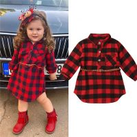 0-5T Christmas Toddler Newborn Kids Baby Girls Dress Red Plaid Cotton Princess Party Long Sleeve Dress Clothes Girl Winter Dress  by Hs2023