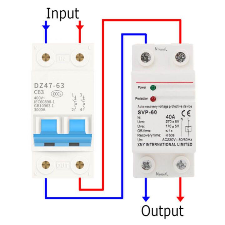 อุปกรณ์ป้องกันแรงดันไฟฟ้า40a-มืออาชีพ230v-เชื่อมต่อใหม่ได้รีเลย์แรงดันไฟฟ้าเกินและแรงดันไฟฟ้าต่ำกว่าเพื่อป้องกันความปลอดภัยของอุปกรณ์ไฟฟ้า