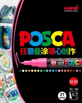 Uni Posca Paint Marker Full Range Bundle Set , Mitsubishi Poster Colour All Color Marking Pen Extra Fine Point ( PC-1M ) 21