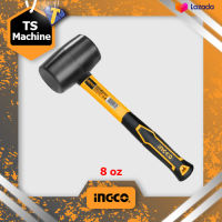 INGCO ค้อนยาง ด้ามไฟเบอร์ รุ่น HRHU8208 (8 ออนซ์) ( Rubber Hammer ) ฆ้อนยาง ค้อนยางดำ