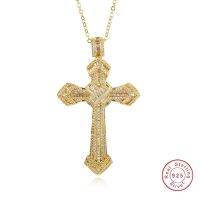 【NEW】 Gift Pop Luxurization Christianity Cross จี้เพชรภาพวาด925เงินสเตอร์ลิงงานแต่งงานสร้อยคออัญมณีสำหรับผู้หญิงผู้ชาย Jewelry