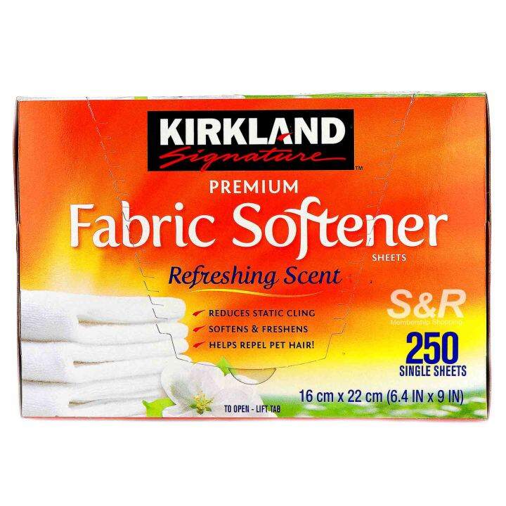 Kirkland Signature Premium Fabric Softener Sheets Refreshing Scent 250