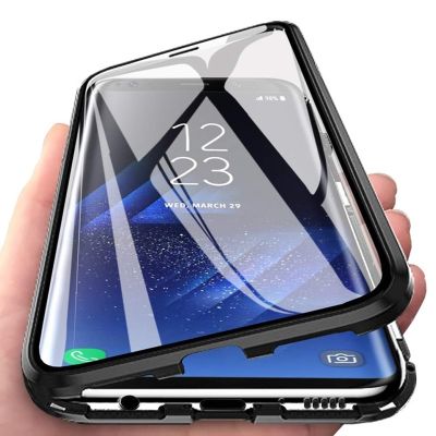「Enjoy electronic」 Metal Magnetic Case For Xiaomi Redmi Note 11 10 T 10S 9 9S 9A 9C 9T 8 8T 7 12 POCO X3 M3 F3 M4 Pro Lite Double Sided Glass Cover