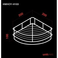 NP ชั้นวางของอเนกประสงค์  HOY HWHOY-H103 ตะแกรง วางของ สแตนเลส อเนกประสงค์ เข้ามุม 1 ชั้น H103 ชั้นวางของ ห้องน้ำ ห้องครัว