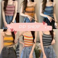 DD SHOPพร้อมส่ง 31015 เสื้อสายเดี่ยวไหมพรม สีสันสดหลากหลายสี  -C