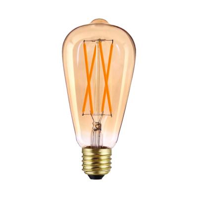 Grensk Amber Glass ST64 G95 Edison LED Filament Bulb 9W Warm White Led Light Bulbs 2200K E27 220V 700 Lumens Dimmable No Flicker