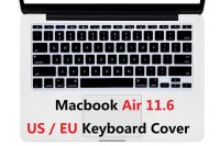 นิ่มสำหรับ Macbook Air 11.6แผ่นครอบแป้นพิมพ์ US EU ซิลิโคนกันน้ำ A13970 A1465สำหรับ Macbook Air 11 Keyboar แล็ปท็อปป้องกันซิลิน