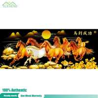 [Arrive in 3 days] DIY Decor Full Round Drill Diamond Color Running Horse Drawing Painting Kit[Returned within 7 days]