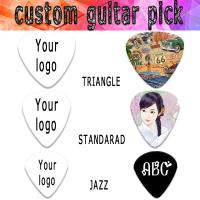 100pcs Real personalized customized standard traingle or teardrop guitar pick plectrum Can print yourself names and logo image Guitar Bass Accessories