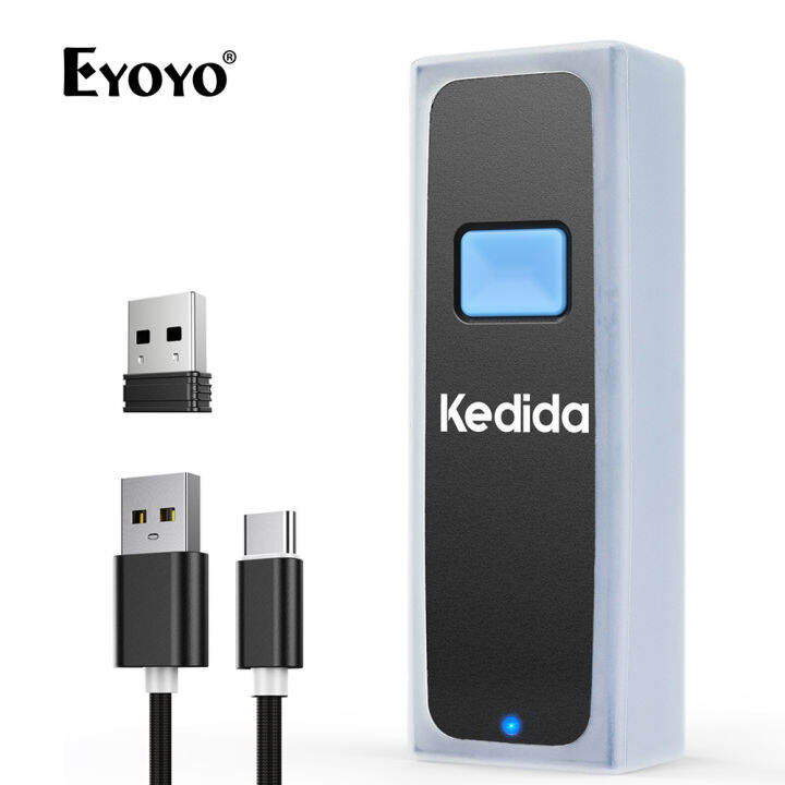 Kedida Portable 2D Bluetooth Barcode Scanner, Wireless Mini 1D QR Bar