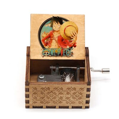 Antique Carved Wooden Totoro One Piece Demon Slayer Music Box Bedroom Decorations Childrens Day Christmas Birthday Gift