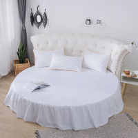 Bed Skirt Fitted Sheet Cotton Round Bed Sheets 200cm 220 Cm Bedspread Mattress Cover Home Decor Pink White Grey Double Bed Cover