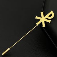 Chi-Rho Cross ΧΡ Early Christian Symbol Brooch for Men Women Believer Pins Lapel Badge Faith Jewelry Gifts Friends Drop Ship