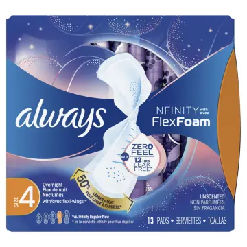 Infinity Flex Foam with Wings, Size 1, Regular Flow, Unscented, 18 Pads