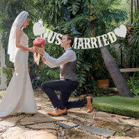 5M Vintage Wedding Bunting Just Married Photo Booth Prop Marry Me งานแต่งงานแบนเนอร์งานแต่งงานตกแต่งงานแต่งงานธงแบนเนอร์-Lusier