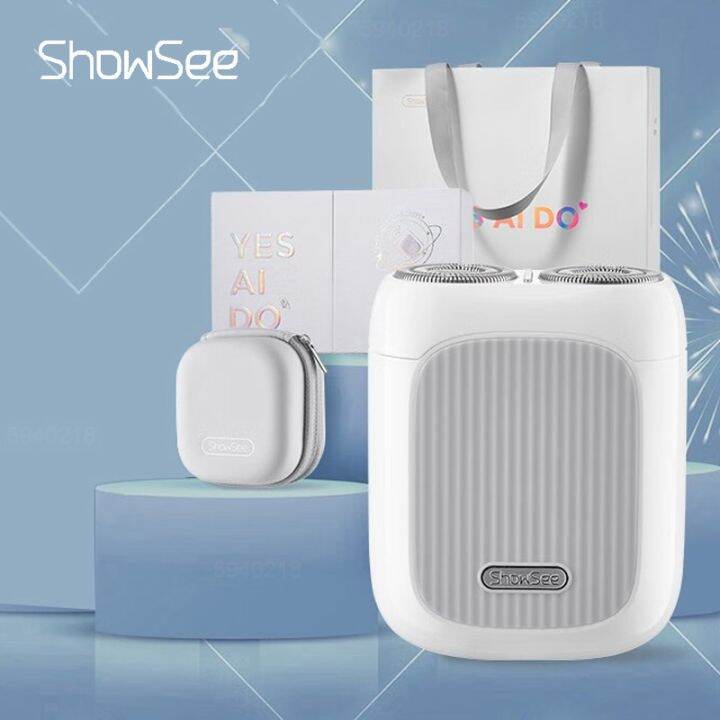 xiaomi-showsee-เครื่องโกนหนวดไฟฟ้า-ขนาดเล็ก-แบบพกพา-มีดโกน-เครื่องโกนหนวดเครา-อัจฉริยะ-แบบชาร์จไฟได้-ที่กันจอน-กล่องของขวัญ-กันน้ํา