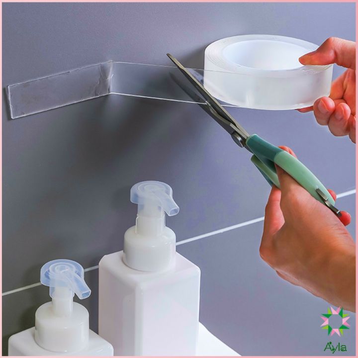 ayla-กาวสองหน้า-เทปกาว-ทำความสะอาดและนำมาใช้ใหม่ได้สู-กาวสองหน้า-ติดกันน้ำ-double-side-adhesive-tape