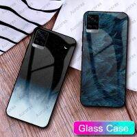 [L.W.Fขายดี] Kalina Auroras สำหรับ VIVO V21E เคสกระจกนิรภัยแบบเต็มลายขนนกบนท้องฟ้าสำหรับ Vivo V21ฝากันกระแทก