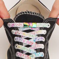 【HOT】☈◆❦ Colorful No tie Shoe laces Lock Shoelaces ties Kids Adult 8MM Flats Elastic Laces Sneakers Accessories