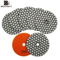 BRSCHNITT Grit 200 Dia 100mm Polishing Disc Dry Diamond Polishing Pad Set for Marble Granite Ceramic Stone Dry Polisher Grinder