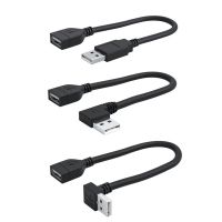 Kabel ekstensi USB2.0 90 derajat kiri kanan siku USB 2.0 Data laki-laki ke Perempuan kabel pengisian kabel konektor adaptor perpanjangan