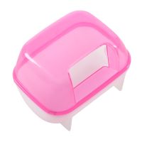 Pink White Small Hamsters Bathing Sand Cage Pet Bathroom 10 x 7 x 7cm