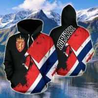 Norway Flag and Emblem Pattern Hoodies For Male Loose Mens Fashion Sweatshirts Boy Casual Clothing Oversized Streetwear