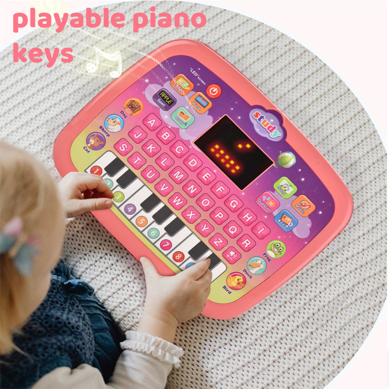 Education Toys Learning Machine Tablet with LED Screen Learning Laptop Toys Alphabet Piano Toy Tablet Main Bayi
