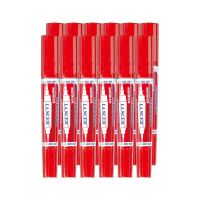 SuperSales - X2 ชิ้น - DUO ระดับพรีเมี่ยม ปากกาเคมี 2 หัว สีแดง แพ็ค 12 ด้าม ส่งไว อย่ารอช้า -[ร้าน Thananpaphuk Shop จำหน่าย กล่่องกระดาษ ราคาถูก ]