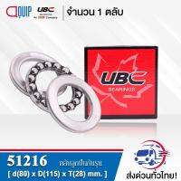 51216 UBC ตลับลูกปืนกันรุน THRUST BALL BEARINGS ( เพลา 80 มม. ) ขนาด 80x115x28 มม.