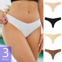 〖Gesh department store〗3Pcs Seamless Thongs Panties Women Sexy Low Waist G-String Briefs Ladies Lingerie Girls Breathable Intimates Tanga XS - XXL